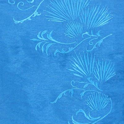 Strapless Shantung Dress with Lehua Embroidery / Blue / G1774bl