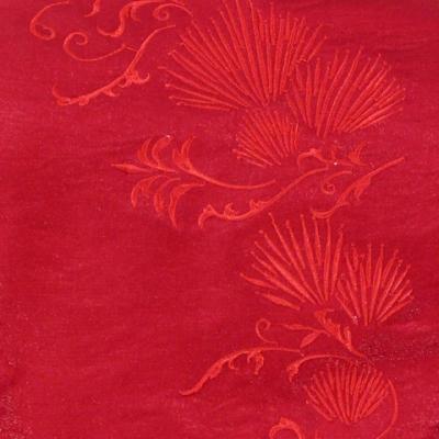Strapless Shantung Dress with Lehua Embroidery / Red / G1774r