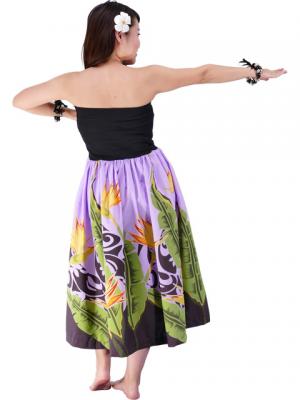 Hula Tube Top Dress with Bird of Paradise print / Purple  / G1817p