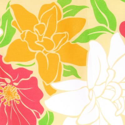Tahitian Skirt with Flower Print / Yellow / J1838