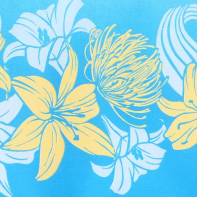 Tahitian Skirt with Lily & Lehua Print / Blue / J1858