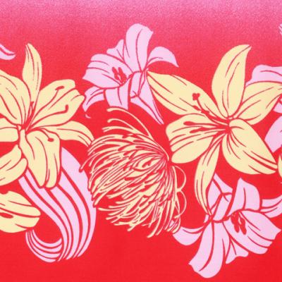Tahitian Skirt with Lily & Lehua Print / Red / G1859