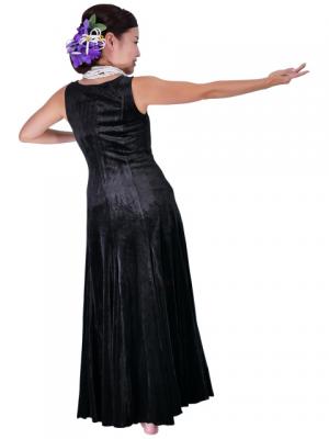 Hula Long Dress with Velvet / Black / G1893a