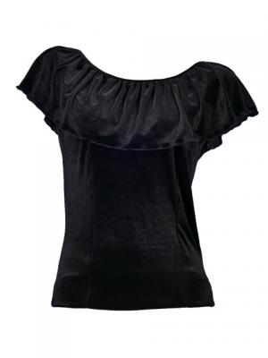 Hula Blouse & Skirt Set-Up with Velvet / Black / G1906ba