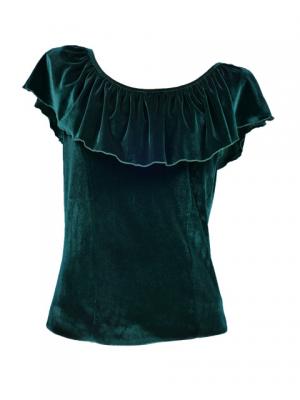 Hula Blouse & Skirt Set-Up with Velvet / Green / G1906ga