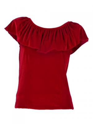 Hula Blouse & Skirt Set-Up with Velvet / Red / G1906ra