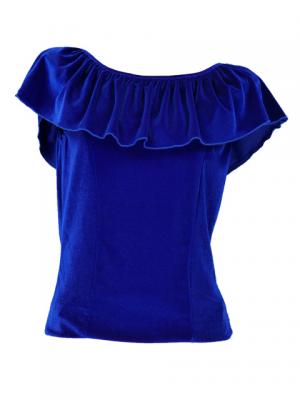 Hula Blouse & Skirt Set-Up with Velvet / Royal Blue / G1906rba