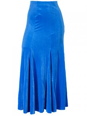 Hula Blouse & Skirt Set-Up with Velvet / Blue / G1906bla