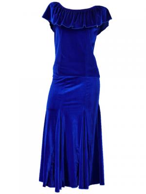 Hula Blouse & Skirt Set-Up with Velvet / Royal Blue / G1906rba