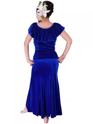 Hula Blouse & Skirt Set-Up with Velvet / Royal Blue / G1906rba