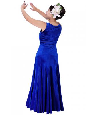 Hula Long Dress with Velvet / Royal Blue / G1908a