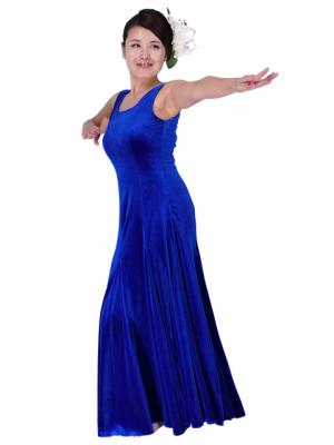 Hula Long Dress with Velvet / Royal Blue / G1908a
