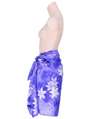 Pareo-like-Skirt with Gradation Plumeria Print / Purple / G1914p