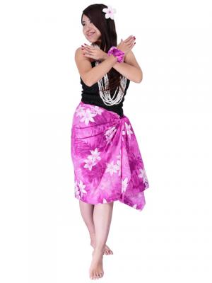 Pareo-like-Skirt with Gradation Plumeria Print / Pink / G1914pi