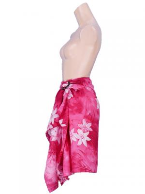 Pareo-like-Skirt with Gradation Plumeria Print / Red / G1914r
