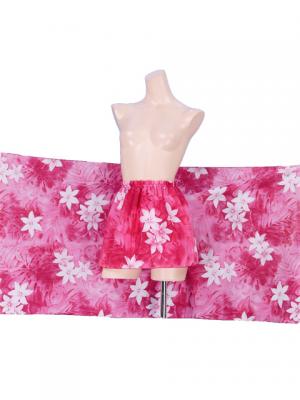 Pareo-like-Skirt with Gradation Plumeria Print / Red / G1914r