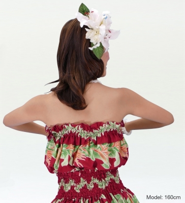 Hula Tube Top & Pa'u Set-Up / Heliconia / Red / J1959r