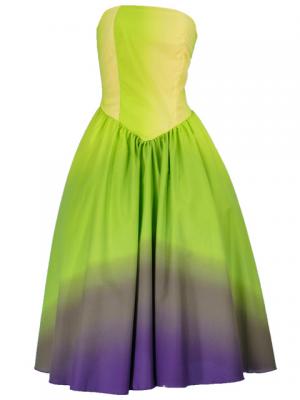 Hula Strapless Gradation Dress / Green & Purple  / G1975gp