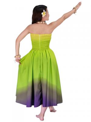 Hula Strapless Gradation Dress / Green & Purple  / G1975gp