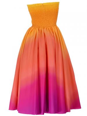 Hula Strapless Gradation Dress / Orange & Pink  / G1975opi