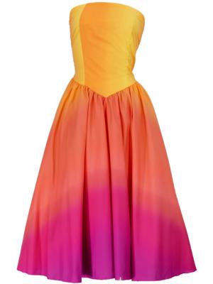 Hula Strapless Gradation Dress / Orange & Pink  / G1975opi