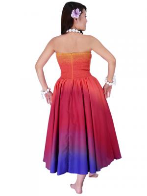 Hula Strapless Gradation Dress / Red & Purple  / G1975rp