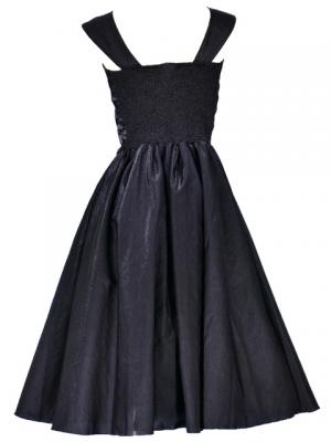 Hula Shantung Midi Dress / Black / G1993b