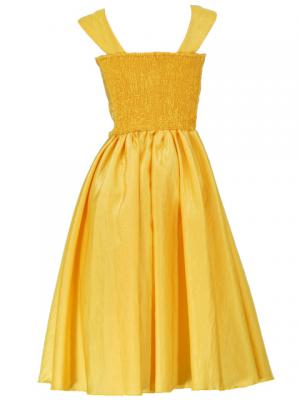 Hula Shantung Midi Dress / Yellow / G1993y