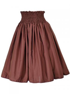 Hula Double & Reversible Pau Skirt with Maile Leaf Print / Brown / G2016