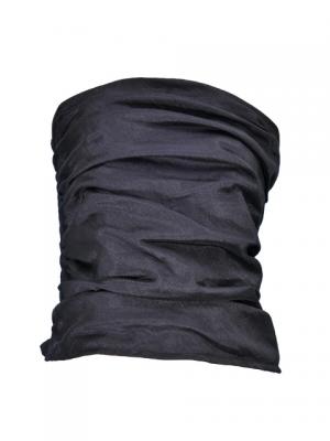 Hula Shantung Draping Tube Top Blouse / Black / G2017b