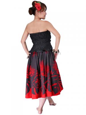Hula Shantung Draping Tube Top Blouse / Black / G2017b