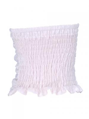 Hula Shantung Draping Tube Top Blouse / White  / G2017w