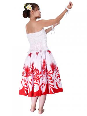 Hula Shantung Draping Tube Top Blouse / White  / G2017w