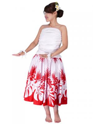 Hula Shantung Draping Tube Top Blouse / White  / G2017w