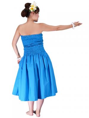 Hula Draping Tube Top Blouse / Blue / G2018bl