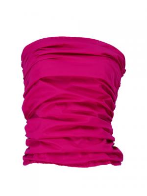 Hula Draping Tube Top Blouse / Deep Rose / G2018dr