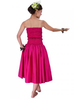 Hula Draping Tube Top Blouse / Deep Rose / G2018dr