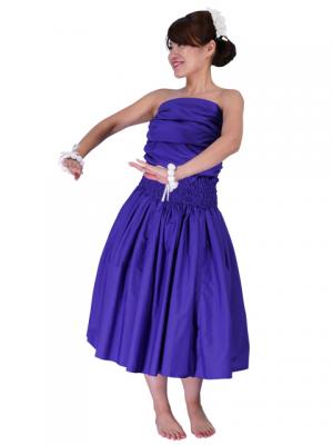 Hula Draping Tube Top Blouse / Egg Plant / G2018ep