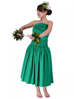 Hula Draping Tube Top Blouse / Green / G2018g