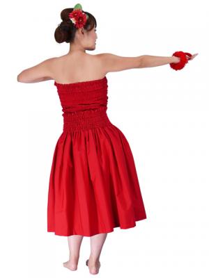 Hula Draping Tube Top Blouse / Red / G2018r