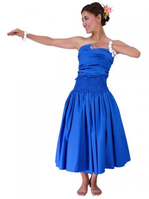 Hula Draping Tube Top Blouse / Royal Blue / G2018rb