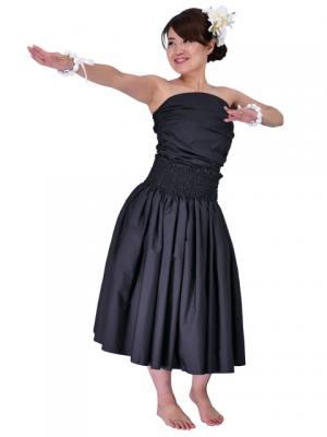 Hula Draping Tube Top & Pa'u Skirt Set-Up / Black / G2019b