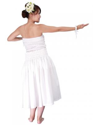 Hula Draping Tube Top & Pa'u Skirt Set-Up / White / G2019w