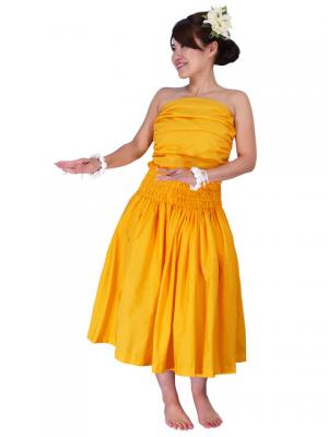 Hula Draping Tube Top & Pa'u Skirt Set-Up / Yellow / G2019y