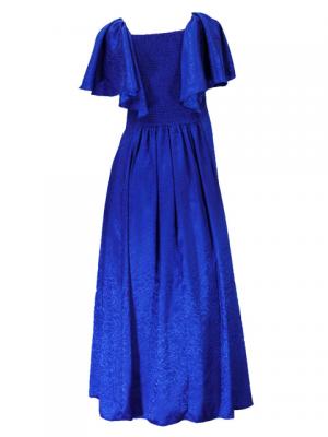 Hula Frill Sleeve Long Dress / Dark Blue / J2023db