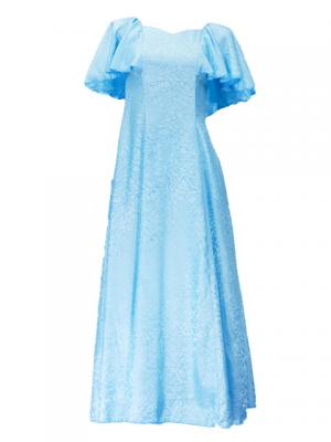 Hula Frill Sleeve Long Dress / Light Blue / J2023lb