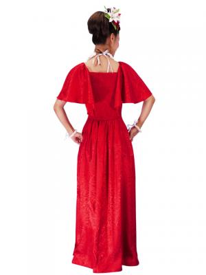 Hula Frill Sleeve Long Dress / Red / XL size /J2023rXL
