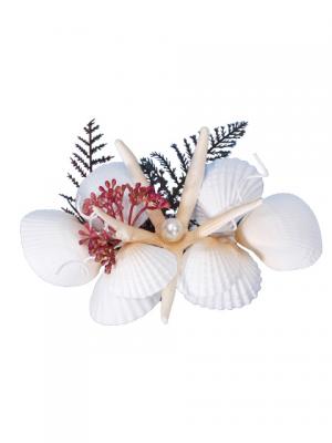 Hula Hair Clip / StarfIsh, Shell, and Pearl / White / J2049