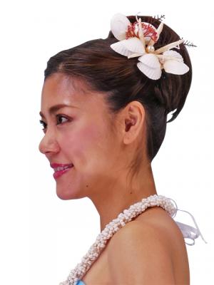 Hula Hair Clip / StarfIsh, Shell, and Pearl / White / J2049