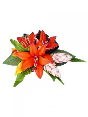 Hula Hair Clip / Lilly and Torch Ginger / Orange / J2052o